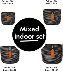 Capi Europe - Set Van 4 - Bloempot Binnen - Rib Antraciet -Tuin En Buiten 1058x1200 1