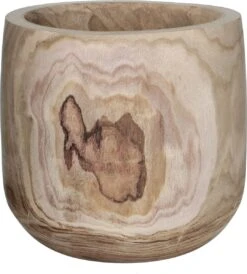 Mica Decorations Pia Bloempot - H31 X Ø31 Cm - Paulownia Hout - Lichtbruin -Tuin En Buiten 1080x1200 1