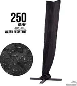 MaxxGarden Parasolhoes - Afdekhoes Voor Zweefparasol - Beschermhoes - 200-400 Cm - Met Rits En Trekkoord - Zwart -Tuin En Buiten 1081x1200