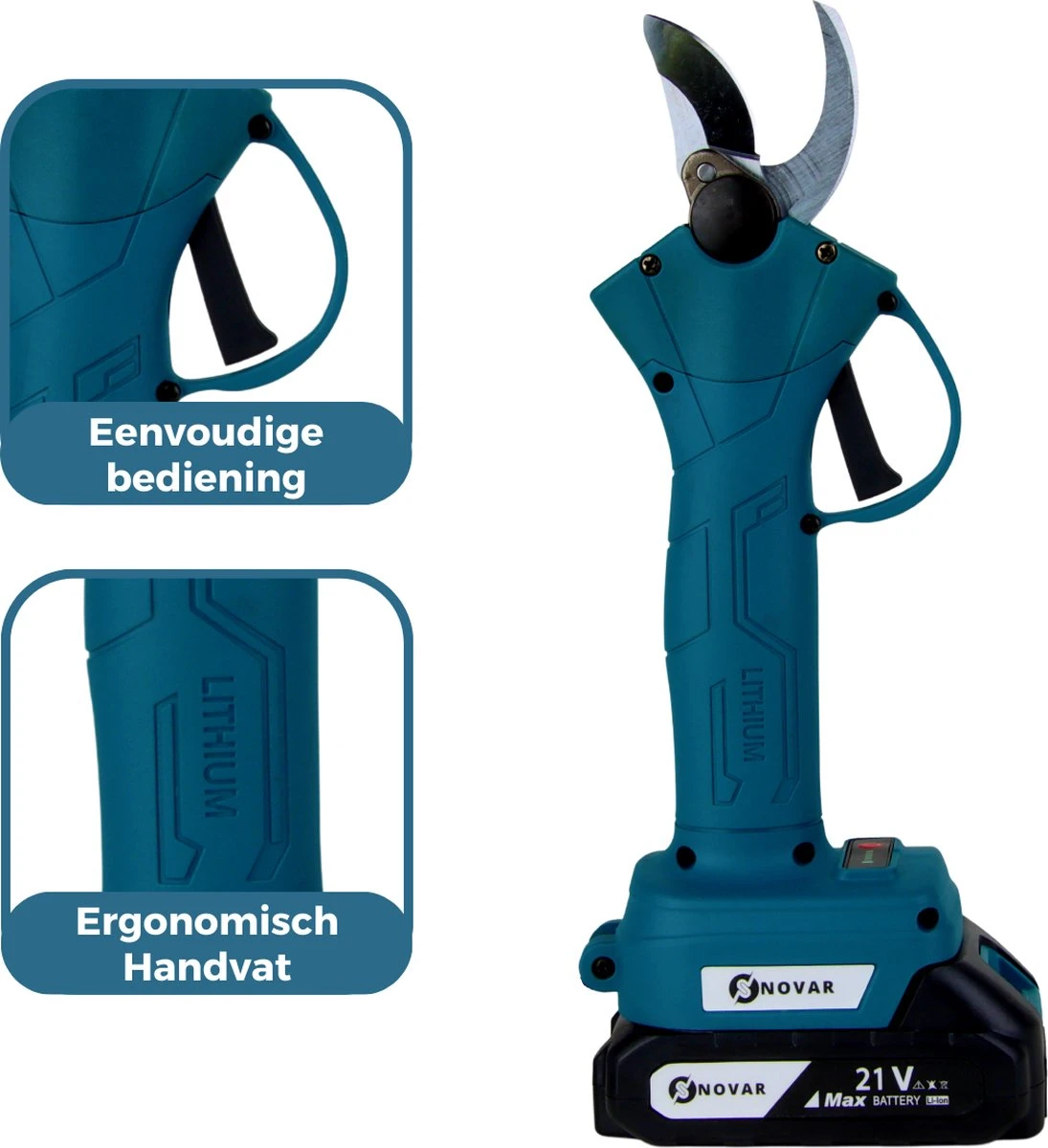 NovarGarden® Elektrische Snoeischaar NG1 - 2x Accu - Elektrisch - Takkenschaar - Op Batterij - 28mm 12 NovarGarden® Elektrische Snoeischaar NG1 - 2x Accu - Elektrisch - Takkenschaar - Op Batterij - 28mm - Afbeelding 10