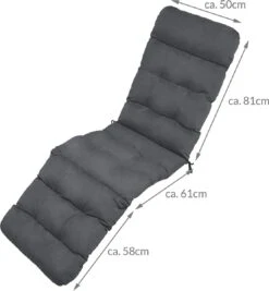 Beautissu Deckchair Kussen 200x50x8 Cm - Ligstoelkussen Antraciet - Matraskussen Voor Hangmatten En Tuin-/terrasstoelen - Flair DC -Tuin En Buiten 1112x1200