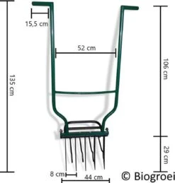 Biogroei® Ergonomische Woelvork - Spitvork - Met Verkruimelaar - Verlucht Je Bodem -Tuin En Buiten 1143x1200