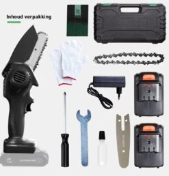 Mardin Mini Kettingzaag - Snoeizaag - Kettingzaag - Kettingzaag Electrisch Met 2 Accu - Inclusief Koffer - 1 Extra Accu - Zwart -Tuin En Buiten 1151x1200