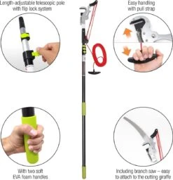 Iceberk Snoeischaar + Snoeizaag (1,45 - 3,70 M) - Telescopische Snoeischaar Voor Het Snoeien Van Bomen En Dichte Struiken Zonder Ladder 11 Iceberk Snoeischaar + Snoeizaag (1,45 - 3,70 M) - Telescopische Snoeischaar Voor Het Snoeien Van Bomen En Dichte Struiken Zonder Ladder -Tuin En Buiten 1157x1200