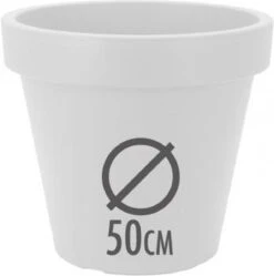 Kunststof Bloempot Wit Ø50 Cm - Hoogte 42 Cm -Tuin En Buiten 1189x1200