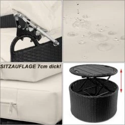 Casaria Polyrattan Zonne-Eiland Ø185cm – Incl. Kussens - Zwart Crème 38 Casaria Polyrattan Zonne-Eiland Ø185cm – Incl. Kussens - Zwart Crème -Tuin En Buiten 1198x1200