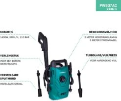 VONROC Hogedrukreiniger V14C-1 - 1400W – 110 Bar – 390 L/h – Compact - Incl. 5m Slang, Spuitstukken En Accessoires 11 VONROC Hogedrukreiniger V14C-1 - 1400W – 110 Bar – 390 L/h – Compact - Incl. 5m Slang, Spuitstukken En Accessoires -Tuin En Buiten 1200x1008