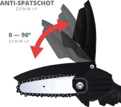 Zenway - Mini Kettingzaag - Snoeizaag - Kettingzaag - Kettingzaag Elektrisch Met 1 Accu- Inclusief Koffer - 1 Extra Accu - Zwart -Tuin En Buiten 1200x1064 1