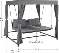 Schommelbank / Ligbank Kassandra - Donkergrijs 27 Schommelbank / Ligbank Kassandra - Donkergrijs -Tuin En Buiten 1200x1081