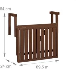 Relaxdays Balkontafel Inklapbaar - Klaptafel Balkon - Tafel Reling - Hangtafel Hout -Tuin En Buiten 1200x1094