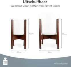 LifeGoods Planten Standaard - Uitschuifbare Bloempothouder - 20 Tot 30 Cm - Donker Bamboe -Tuin En Buiten 1200x1130 1