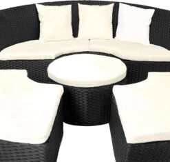 Casaria Polyrattan Zonne-Eiland Ø185cm – Incl. Kussens - Zwart Crème 34 Casaria Polyrattan Zonne-Eiland Ø185cm – Incl. Kussens - Zwart Crème -Tuin En Buiten 1200x1144