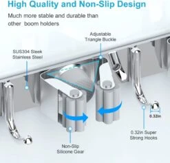 BOTC Bezemhouder - 5 Houders 6 Haken Bezem Ophangsysteem - Zeflklevend - Opbergsysteem - Ophanghaken - Tuingereedschap - Gereedschap Opbergen -Tuin En Buiten 1200x1150 1