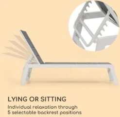 Blumfeldt Renazzo Lounge Ligstoel - Ligbed Voor De Tuin - Aluminium Tuinstoel - 6 Standen - Waterafstotend - Bekleding Van 70 % Pvc En 30 % Polyetheen - Grijs -Tuin En Buiten 1200x1171 2