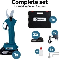 NovarGarden® Elektrische Snoeischaar NG1 - 2x Accu - Elektrisch - Takkenschaar - Op Batterij - 28mm 23 NovarGarden® Elektrische Snoeischaar NG1 - 2x Accu - Elektrisch - Takkenschaar - Op Batterij - 28mm -Tuin En Buiten 1200x1189 2