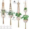 4 Stuks Luxe Jute Plantenhangers - Boho Handgeweven Katoen Hangpot Voor Binnen/Buiten - Hangende Bloempot Met Kralen - Macramé Touw/Koord Hangplant Houder - Bohemian Wandhanger Decoratie - Plant Hanger - Verticale Tuin Bloempothouder Planthanger -Tuin En Buiten 1200x1191 5