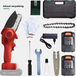 Mardin Mini Kettingzaag - Snoeizaag - Kettingzaag - Kettingzaag Electrisch Met 2 Accu - Inclusief Koffer - 1 Extra Accu - Rood -Tuin En Buiten 1200x1193