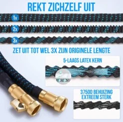 Strex Flexibele Tuinslang 15M Met Sproeikop - Uitrekbaar - Incl. Koppelingen, Ophanghaak & Opbergzak 12 Strex Flexibele Tuinslang 15M Met Sproeikop - Uitrekbaar - Incl. Koppelingen, Ophanghaak & Opbergzak -Tuin En Buiten 1200x1197 5