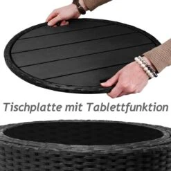 Casaria Polyrattan Zonne-Eiland Ø185cm – Incl. Kussens - Zwart Crème 40 Casaria Polyrattan Zonne-Eiland Ø185cm – Incl. Kussens - Zwart Crème -Tuin En Buiten 1200x1200 11