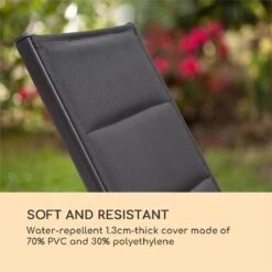 Blumfeldt Renazzo Lounge Ligstoel - Ligbed Voor De Tuin - Aluminium Tuinstoel - 6 Standen - Waterafstotend - Bekleding Van 70 % Pvc En 30 % Polyetheen - Zwart -Tuin En Buiten 1200x1200 111