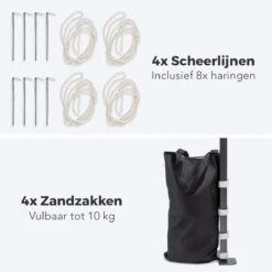 LifeGoods Partytent - 3x3 M - Zijwanden - Easy Up - Opvouwbaar - Waterdicht - Draagtas Met Wieltjes - Beige 18 LifeGoods Partytent - 3x3 M - Zijwanden - Easy Up - Opvouwbaar - Waterdicht - Draagtas Met Wieltjes - Beige -Tuin En Buiten 1200x1200 121