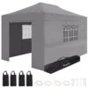 LifeGoods Partytent - 3x4.5 M - Zijwanden - Easy Up - Opvouwbaar - Waterdicht - Draagtas Met Wieltjes - Donkergrijs -Tuin En Buiten 1200x1200 150