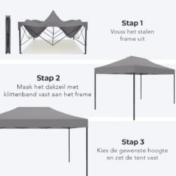 LifeGoods Partytent - 3x4.5 M - Zijwanden - Easy Up - Opvouwbaar - Waterdicht - Draagtas Met Wieltjes - Donkergrijs 17 LifeGoods Partytent - 3x4.5 M - Zijwanden - Easy Up - Opvouwbaar - Waterdicht - Draagtas Met Wieltjes - Donkergrijs -Tuin En Buiten 1200x1200 155