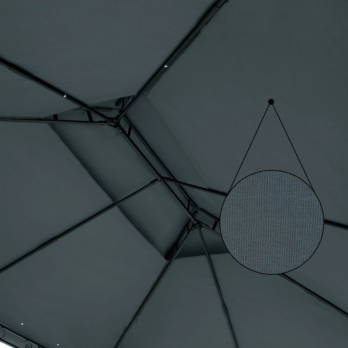 Casaria Paviljoen Topas 3x4m - UV-bescherming 50+ - Antraciet 4 Casaria Paviljoen Topas 3x4m - UV-bescherming 50+ - Antraciet - Afbeelding 2