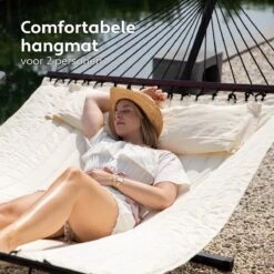 Vita5 Hangmat Met Standaard En Spreidstok – 2 Persoons – Incl. Bekerhouder - Afneembaar Kussen – Uv-bestendig – Beige 17 Vita5 Hangmat Met Standaard En Spreidstok – 2 Persoons – Incl. Bekerhouder - Afneembaar Kussen – Uv-bestendig – Beige -Tuin En Buiten 1200x1200 176
