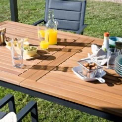 NATERIAL - Uitschuifbare Tuintafel ORIS - Uitschuifbare Tafel Voor 6 Tot 8 Personen - 180-240x100 Cm - Aluminium - Hout Eucalyptus -Tuin En Buiten 1200x1200 187