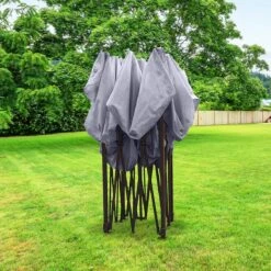 LifeGoods Partytent - 3x3 M - Zijwanden - Easy Up - Opvouwbaar - Waterdicht - Draagtas Met Wieltjes - Donkergrijs -Tuin En Buiten 1200x1200 19