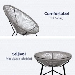 LifeGoods Acapulco Bistroset - 3-Delig - Tuinset Met Bijzettafel - Grijs 14 LifeGoods Acapulco Bistroset - 3-Delig - Tuinset Met Bijzettafel - Grijs -Tuin En Buiten 1200x1200 193
