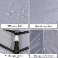 LifeGoods Partytent - 3x3 M - Zijwanden - Easy Up - Opvouwbaar - Waterdicht - Draagtas Met Wieltjes - Donkergrijs -Tuin En Buiten 1200x1200 20