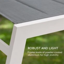 Blumfeldt Renazzo Lounge Ligstoel - Ligbed Voor De Tuin - Aluminium Tuinstoel - 6 Standen - Waterafstotend - Bekleding Van 70 % Pvc En 30 % Polyetheen - Grijs -Tuin En Buiten 1200x1200 212