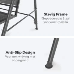 LifeGoods Schommelbank - 3-zits - Tot 250KG - Kantelbaar Dak - UV-bestendig Zonnescherm - 172x104x162cm - Grijs -Tuin En Buiten 1200x1200 225