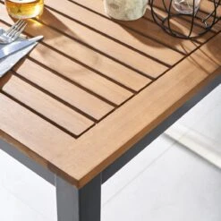 NATERIAL - Tuintafel Vierkant ORIS - 4 Personen - Houten Tafel 90x90 Cm - Aluminium - Met Houten Blad - Eucalyptus -Tuin En Buiten 1200x1200 24