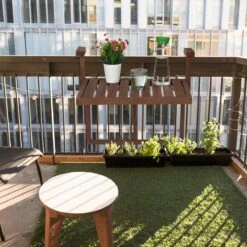 Relaxdays Balkontafel Inklapbaar - Klaptafel Balkon - Tafel Reling - Hangtafel Hout -Tuin En Buiten 1200x1200 267