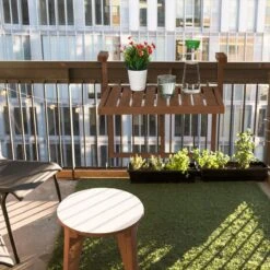 Relaxdays Balkontafel Inklapbaar - Klaptafel Balkon - Tafel Reling - Hangtafel Hout -Tuin En Buiten 1200x1200 270