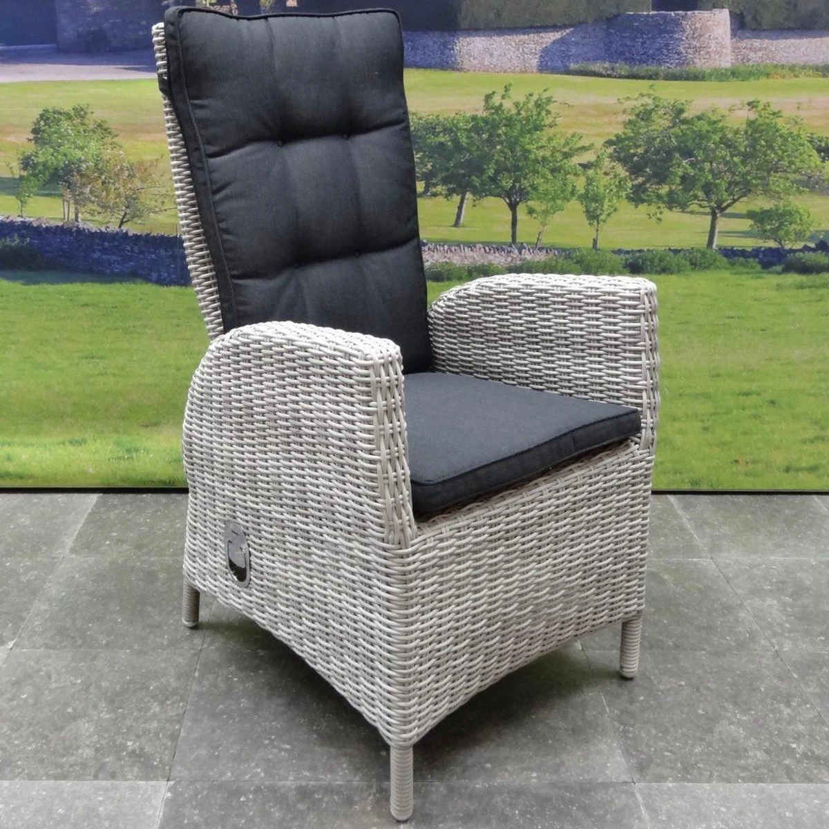 Menorca Dining Tuinstoel Verstelbaar Wit Grijs 2 Menorca Dining Tuinstoel Verstelbaar Wit Grijs