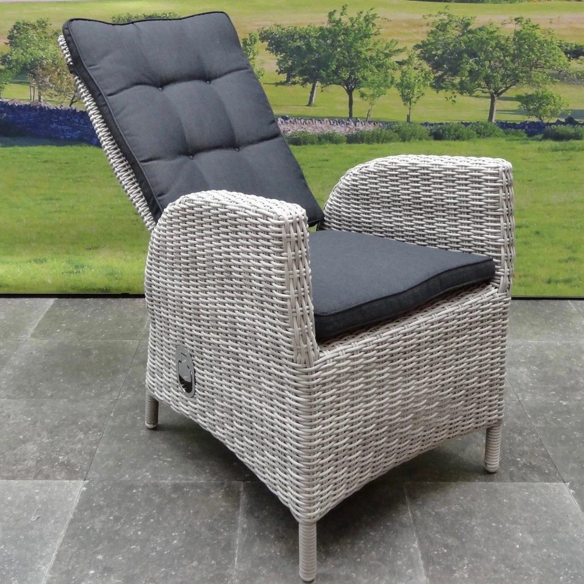 Menorca Dining Tuinstoel Verstelbaar Wit Grijs 3 Menorca Dining Tuinstoel Verstelbaar Wit Grijs - Afbeelding 2