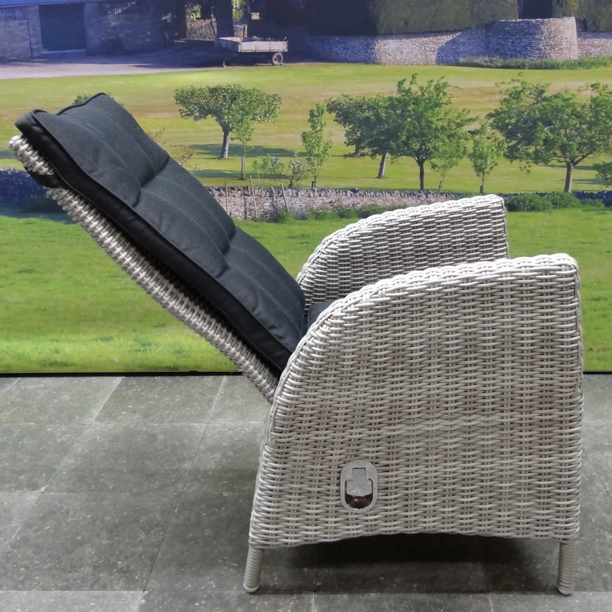 Menorca Dining Tuinstoel Verstelbaar Wit Grijs 4 Menorca Dining Tuinstoel Verstelbaar Wit Grijs - Afbeelding 3