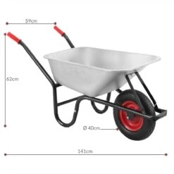 Gardebruk Kruiwagen 100L - Luchtband - 250kg Draagkracht Zilver -Tuin En Buiten 1200x1200 286