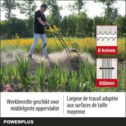 Powerplus POWXG72010 Tuinfrees - 1500W - Werkbreedte 450mm - Werkdiepte Max. 220mm - Incl. 6 Messen En Wielen -Tuin En Buiten 1200x1200 294