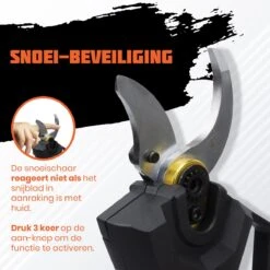 Reichlër® Elektrische Snoeischaar - 40 Mm Snijdiameter - 2x Accu - Anti-cut Functie - Heggenschaar - Takkenschaar - Zwart -Tuin En Buiten 1200x1200 324