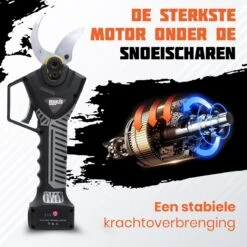 Reichlër® Elektrische Snoeischaar - 40 Mm Snijdiameter - 2x Accu - Anti-cut Functie - Heggenschaar - Takkenschaar - Zwart -Tuin En Buiten 1200x1200 325
