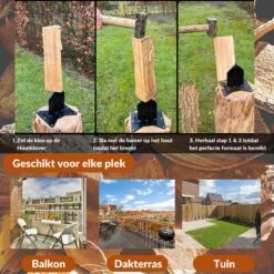 Miseru Houtklover – Geen Bijl Nodig – No Axe - Houtsplijter – Houtkliever – HANDMADE In Holland - Houtklover Voor Aanmaakhout – Metaal -Tuin En Buiten 1200x1200 339
