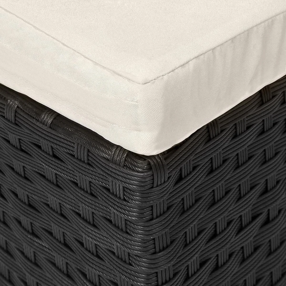 Casaria Polyrattan Zonne-Eiland Ø185cm – Incl. Kussens - Zwart Crème 6 Casaria Polyrattan Zonne-Eiland Ø185cm – Incl. Kussens - Zwart Crème - Afbeelding 4