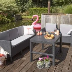 Allibert Lyon Tuintafel - 116x71,5x66/40 Cm - Grafiet -Tuin En Buiten 1200x1200 41