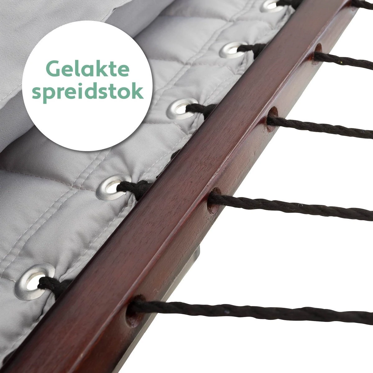 Vita5 Hangmat Met Standaard En Spreidstok – 2 Persoons – Incl. Bekerhouder - Afneembaar Kussen – Uv-bestendig – Lichtgrijs 12 Vita5 Hangmat Met Standaard En Spreidstok – 2 Persoons – Incl. Bekerhouder - Afneembaar Kussen – Uv-bestendig – Lichtgrijs - Afbeelding 10