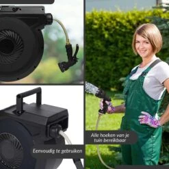 Buxibo - Wandslangenbox 20 Meter + 2 Meter - Tuinslang Met Haspel - 9 Sproei Standen - Slangenhouder 180° Draaibaar - Tuinslanghaspel Zwart+ Gratis Sproeier - Zwart -Tuin En Buiten 1200x1200 528